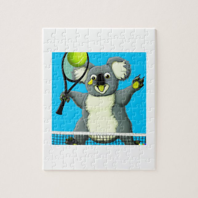Ein Rätsel eines Koala beim Tennisspielen (Vertikal)