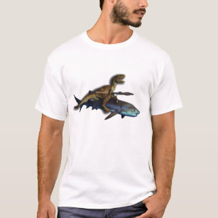 Ein Raubvogel, der einen Haifisch mit einer T-Shirt