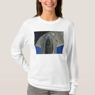 Ein Raubvogel F-22 empfängt Brennstoff von einem T-Shirt