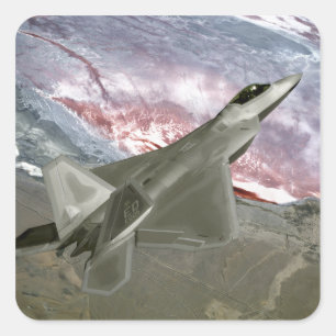 Ein Raubvogel F/A-22 fliegt eine Quadratischer Aufkleber