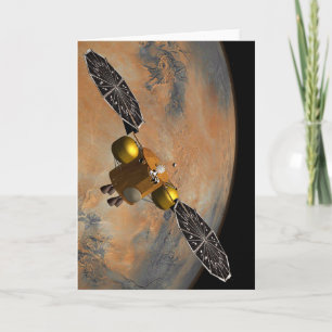 Ein Raumfahrzeug, das Mars umkreist. Karte