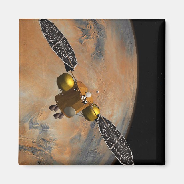 Ein Raumfahrzeug, das Mars umkreist. Magnet (Vorne)