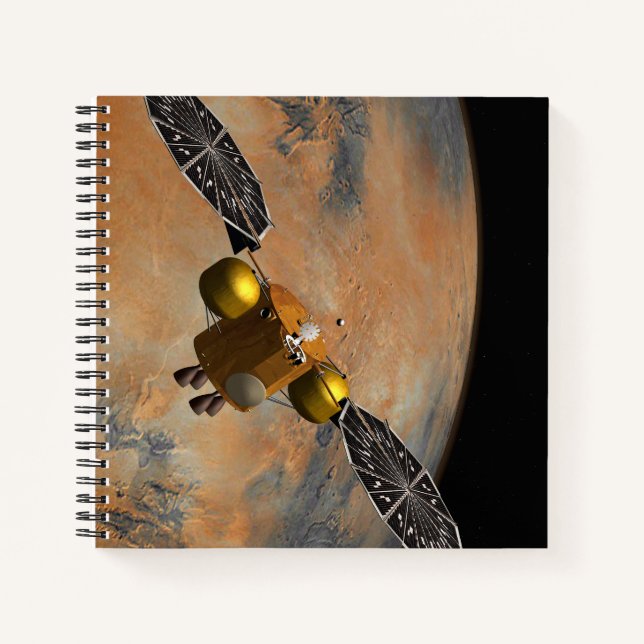Ein Raumfahrzeug, das Mars umkreist. Notizbuch (Vorderseite)