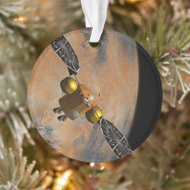 Ein Raumfahrzeug, das Mars umkreist. Ornament (Baum)