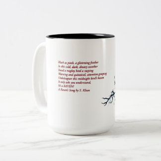 Ein Raven's Song Gedicht und Raven Graphic. Zweifarbige Tasse
