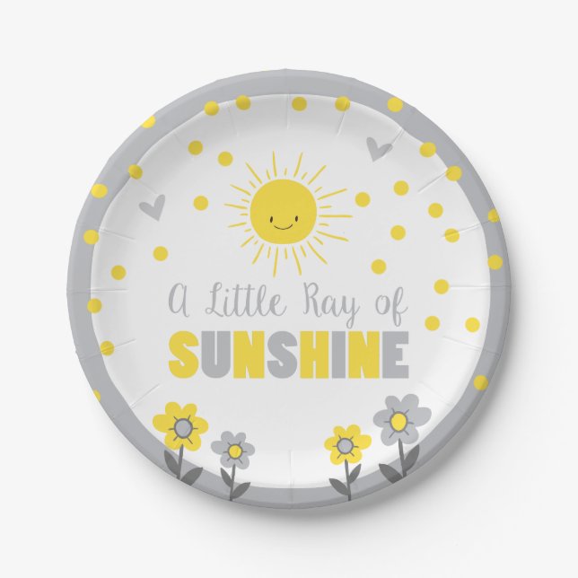 Ein Ray Sonnenschein Baby Duschpapier Teller Somme (Vorderseite)