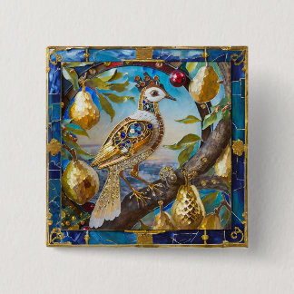 Ein Rebhuhn in einem Birnbaum Button