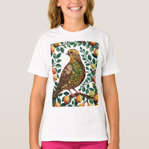 Ein Rebhuhn in einem Birnbaum-Schablonen-Stil T-Shirt