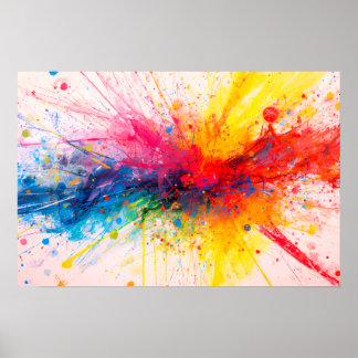Ein Regenbogen aus Farben auf der Wand verspritzt Poster