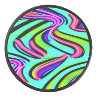 Ein Regenbogen der Farben in der Luft Eishockey Puck