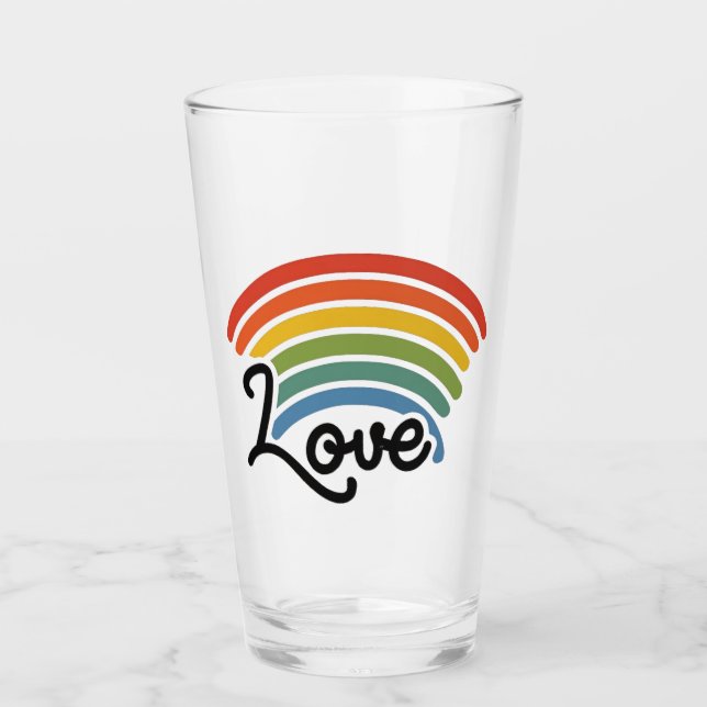 Ein Regenbogen der Liebe Glas (Vorderseite)