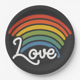 Ein Regenbogen der Liebe Pappteller