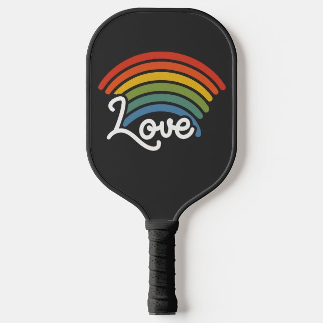 Ein Regenbogen der Liebe Pickleball Schläger (Vorderseite)