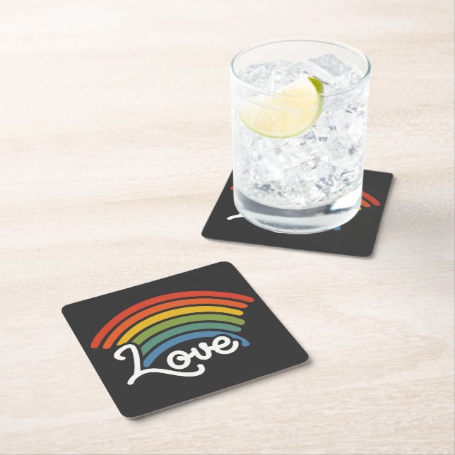 Ein Regenbogen der Liebe Rechteckiger Pappuntersetzer (Vor Ort)