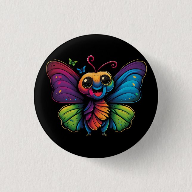 Ein Regenbogenschmetterling Button (Vorderseite)