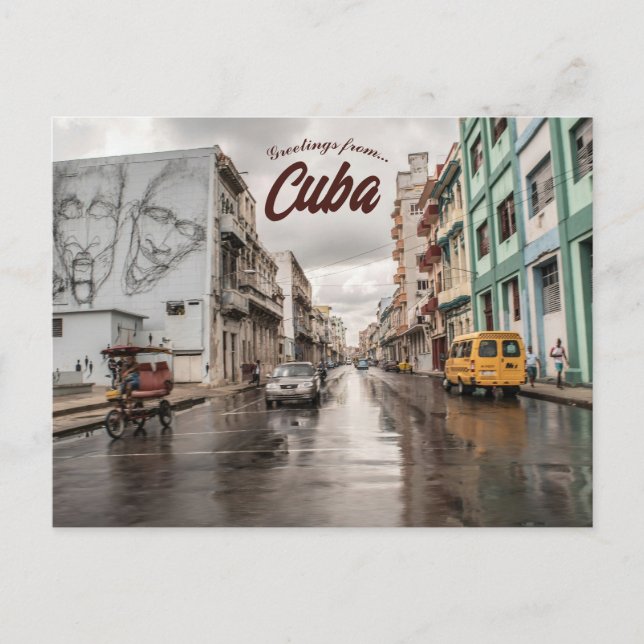 Ein Regentag in La Habana Kuba Postkarte (Vorderseite)