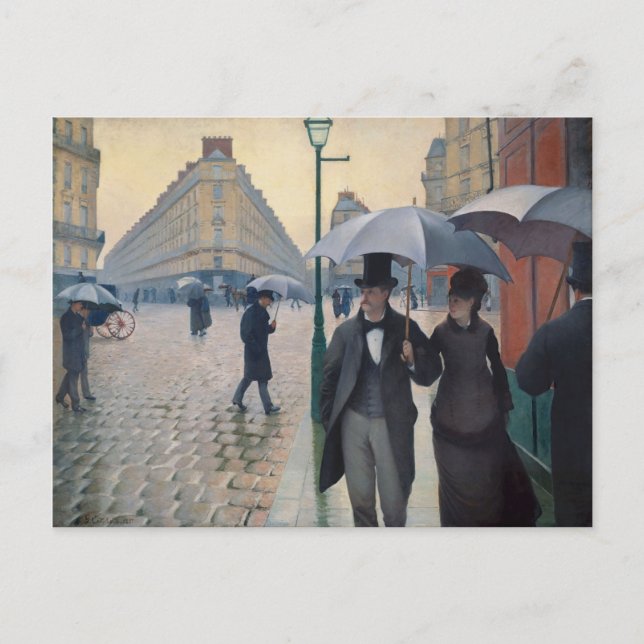 Ein Regentag in Paris von Gustave Caillebotte Postkarte (Vorderseite)
