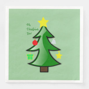 Ein reizender, dekorierter Weihnachtsbaum auf eine Serviette