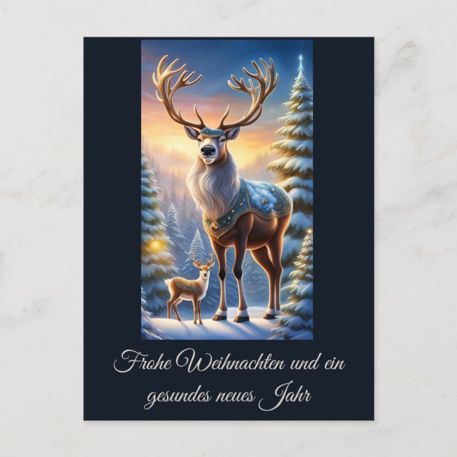 Ein Rentier des Weihnachtsmannes a Postkarte (Vorderseite)