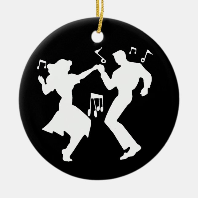 Ein Retro-Rockin-Thema Keramik Ornament (Vorne)