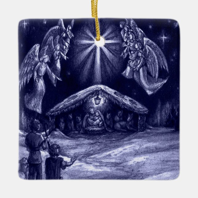 Ein Retter ist Geboren! Keramikornament (Vorderseite)