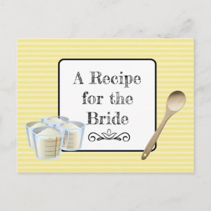 Ein Rezept für die Bride Wedding Recipe Karte