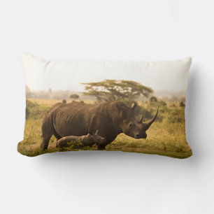 Ein Rhino mit ihrem Baby Lendenkissen