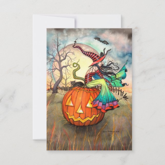 Ein Riant Pumpkin Halloween Postcard Karte (Vorderseite)