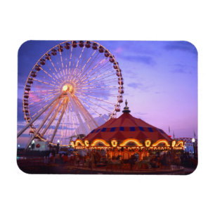 Ein Riesenrad und Karussell am Navy Pier in Magnet