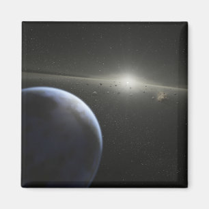 Ein riesiger Asteroidengürtel in Umlaufbahn um ein Magnet