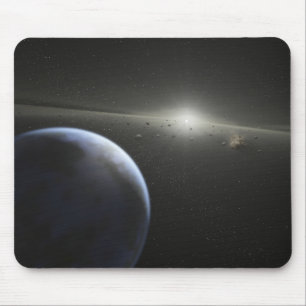 Ein riesiger Asteroidengürtel in Umlaufbahn um ein Mousepad