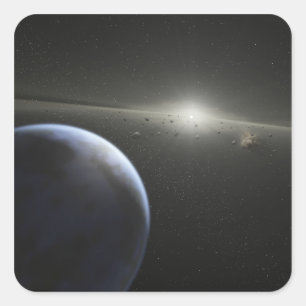 Ein riesiger Asteroidengürtel in Umlaufbahn um ein Quadratischer Aufkleber