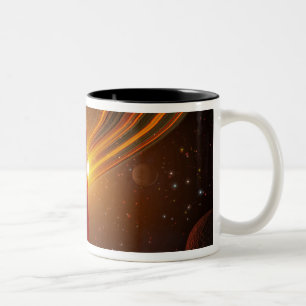 Ein riesiger Planet, der das Sonne ähnliche Stern Zweifarbige Tasse