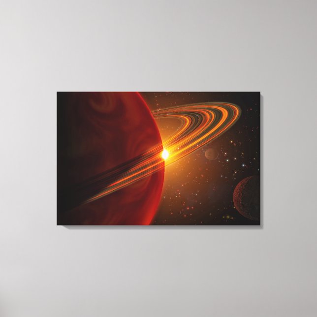 Ein riesiger Planet, der den sonnenähnlichen Stern Leinwanddruck (Vorderseite)