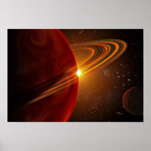 Ein riesiger Planet, der den sonnenähnlichen Stern Poster (Vorne)