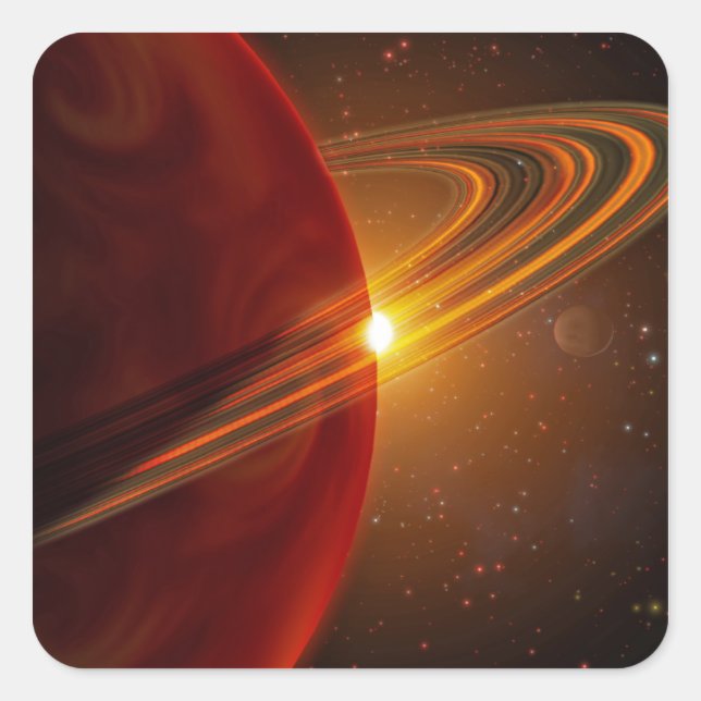 Ein riesiger Planet, der den sonnenähnlichen Stern Quadratischer Aufkleber (Vorderseite)