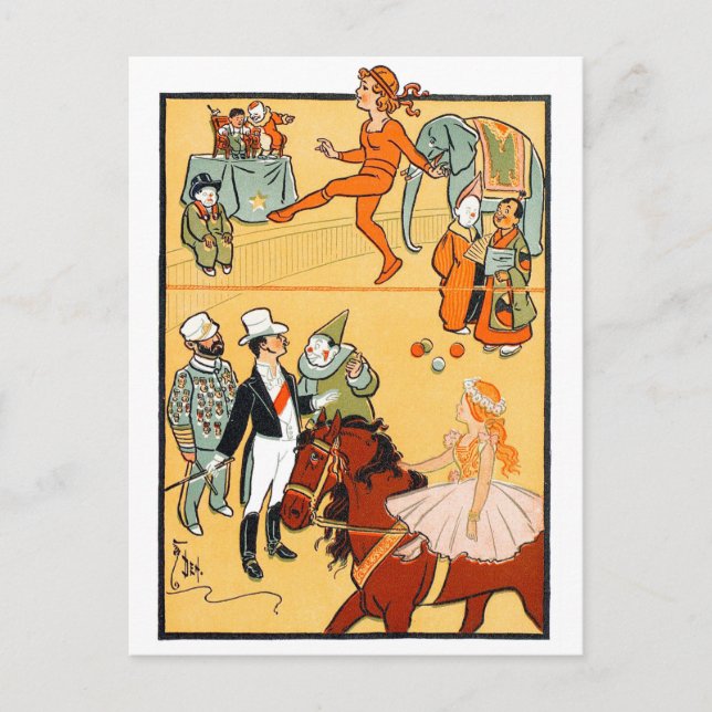 Ein Ring Circus: Der Ringmaster und die Crew Postkarte (Vorderseite)