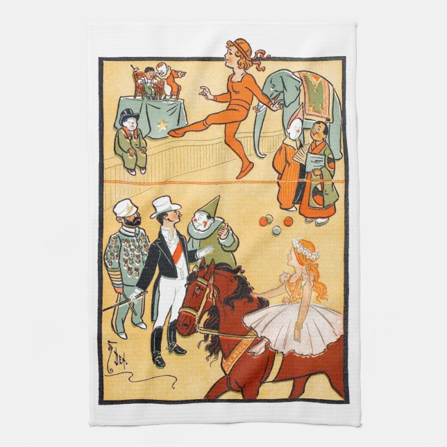 Ein Ring-Zirkus: Der Ringmaster u. die Crew Geschirrtuch (Vertikal)