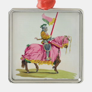 Ein Ritter bewaffnete für die Bindung, 1512, Silbernes Ornament