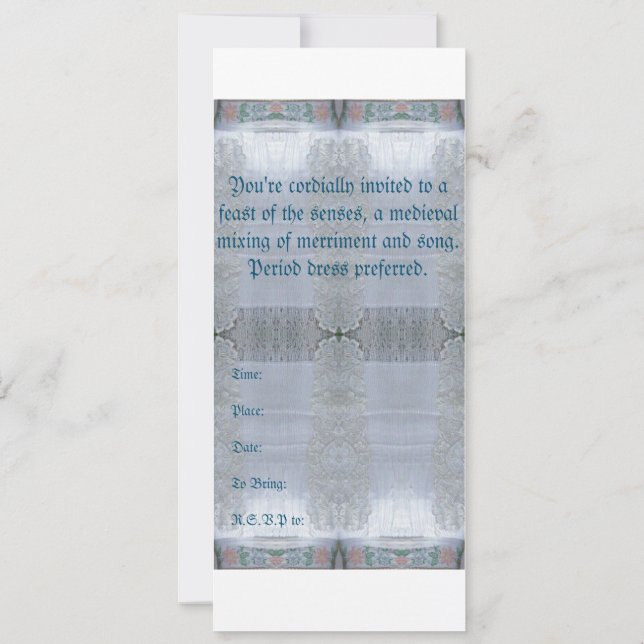 Ein Ritter der Erinnerung - mittelalterliche Einla Einladung (Rückseite)