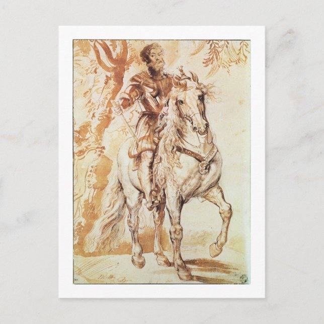 Ein Ritter in der Rüstung (Stift und Tinte auf Pap Postkarte (Vorderseite)