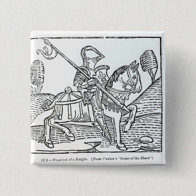 Ein Ritter, von Caxtons 'Spiel der Schache Button (Vorderseite)