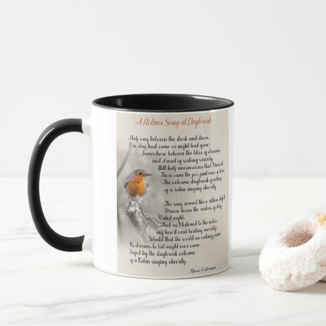 Ein Robin's Song am Daybreak - Gedicht von N. Wate Tasse (Mit Donut)