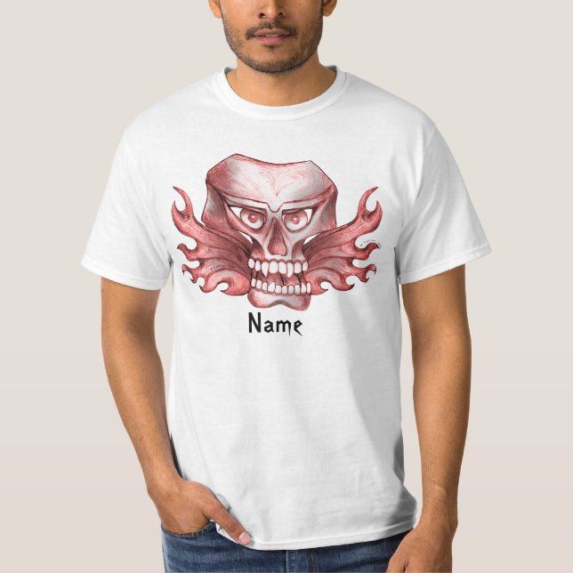 Ein Rock Skull Biker T - Shirt (Vorderseite)