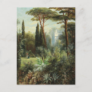 Ein romantischer Burgpark   Franz Xaver Birkinger Postkarte