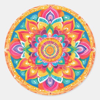 Ein romantischer Mandala Runder Aufkleber