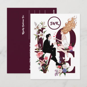 Ein romantischer personalisierter Valentinstag Postkarte