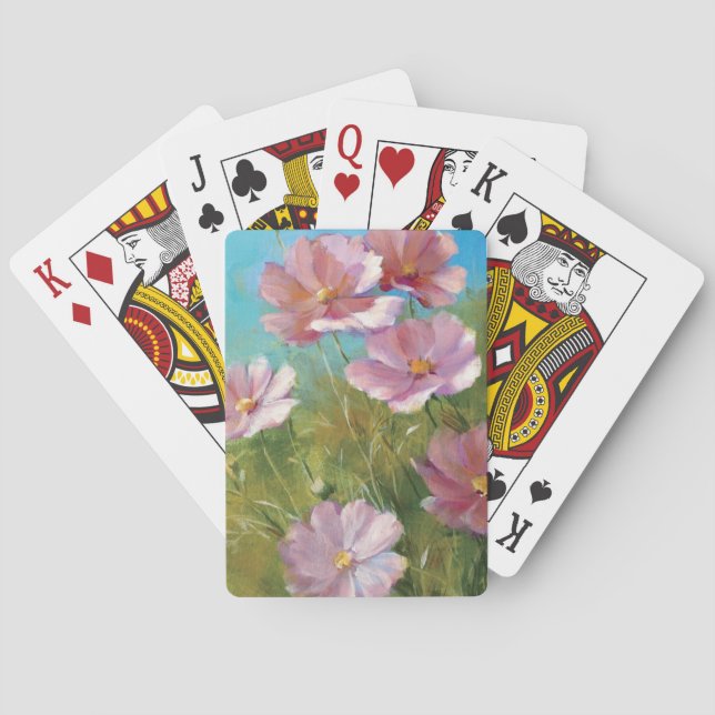 Ein rosa Blumengarten Spielkarten (Rückseite)