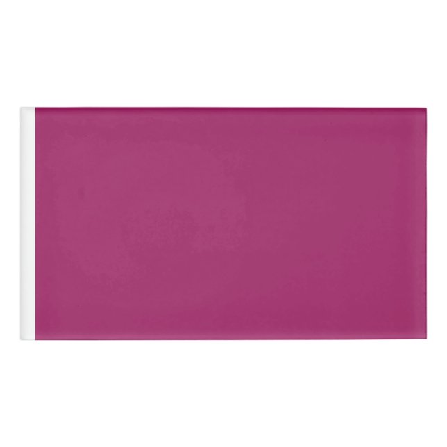 ein rosa Hintergrund mit weißem Rand Namenschild (Vorderseite)