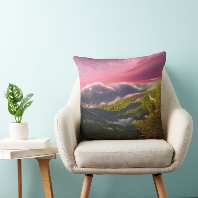 Ein rosa leuchtender Sonnenaufgang Kissen (Stuhl )